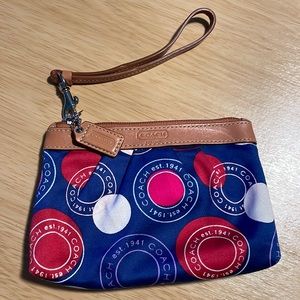 Coach Satin & Leather Wristlet Like NEW